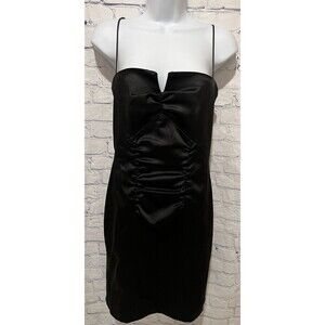 Nicole Miller Collection Black Spaghetti Strap Ruched Cocktail Dress - Size 6
